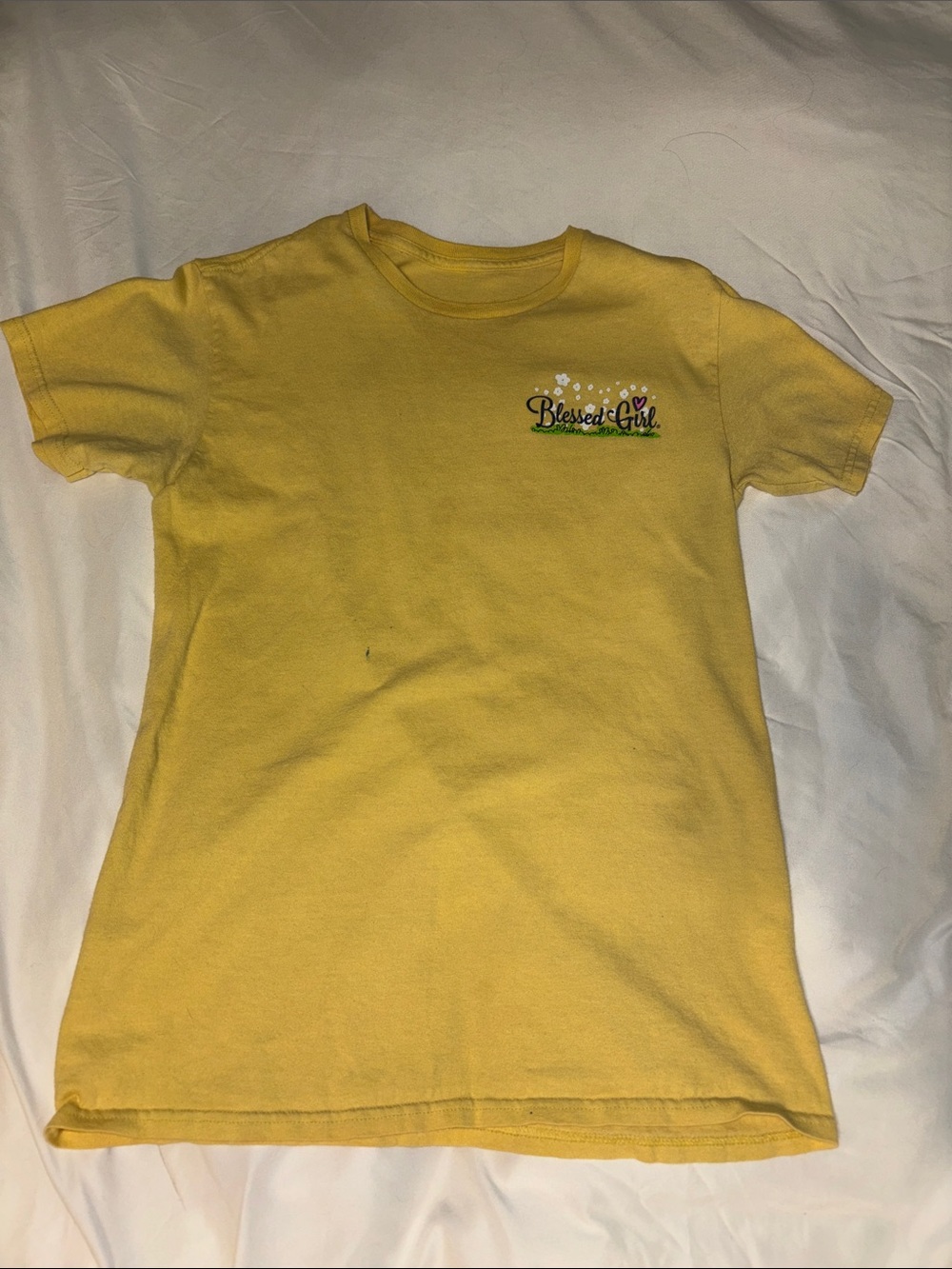 Kids Yellow "Blessed Girl" Graphic Tee